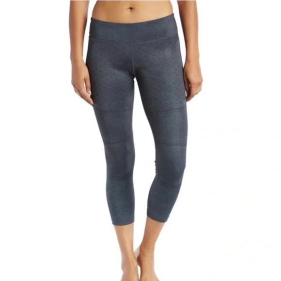 PrAna Roxanne Printed Leggings Pull On Stretch Small patchwork grey boho Moto - Picture 2 of 12